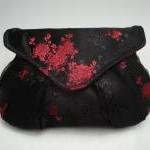 Black And Red Clutch In Brocade Satin Bridesmaids..