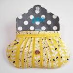 Bridesmaids Gift Yellow And Black Clutch Style..
